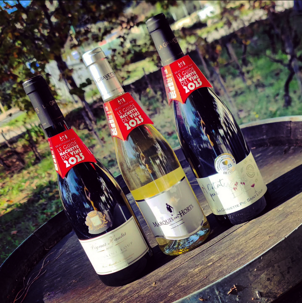 Trois bouteilles des Vignerons de la Gravette primées au Guide Hachette des Vins